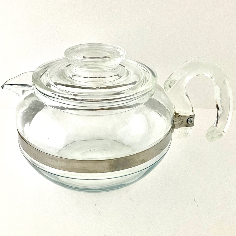 Teapot & Lid Flameware by PYREX 8336-H 6 Cup. Made in USA, Vintage